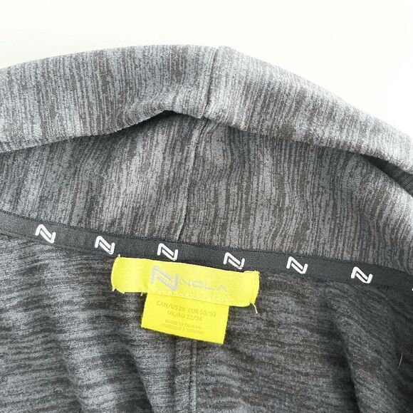 Nola Women's Heathered Draped Neck Open Front Knit Cardigan Gray Black Size 22 - Picture 3 of 7